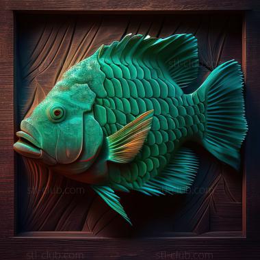 3D model st Cichlid parrot fish (STL)